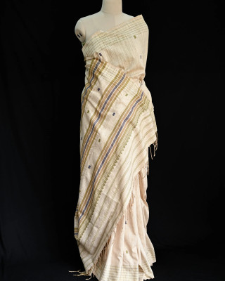 Eri (Ahimsa) Silk Multi color Stripe Saree