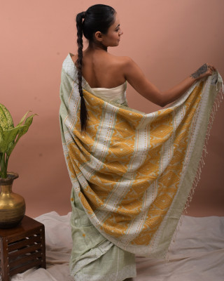 Eri Gray Silk Saree (ahimsa Silk)