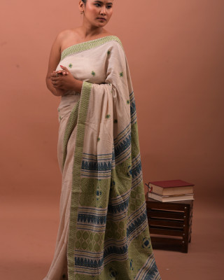 Eri Pink Silk Saree (ahimsa Silk)