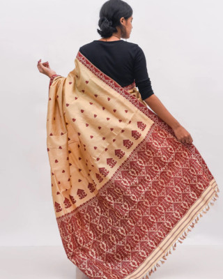 Muga x Tussar Silk Saree