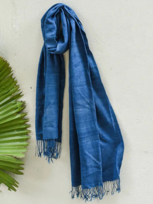 Indigo Natural Dye Eri Silk Stole